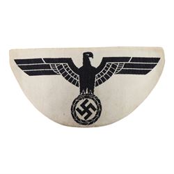 WWII Third Reich Kriegsmarine cap ribbon and cloth badges, including Radio Operative badge, breast eagle badge, Sports Vest Badge etc  
