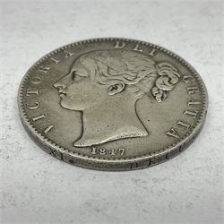 Queen Victoria 1847 silver crown coin