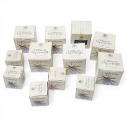 Seven Caithness large glass paperweights including Utopia 143/650, Messenger 40/750, Intrigue 513/750, Fascination etc and five smaller including Trapeze, Reflections etc all boxed