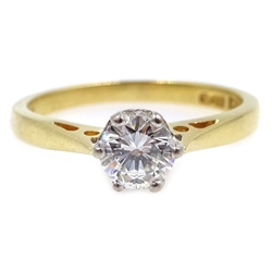  Solitaire diamond gold ring, hallmarked 18ct, diamond 0.44 carat  