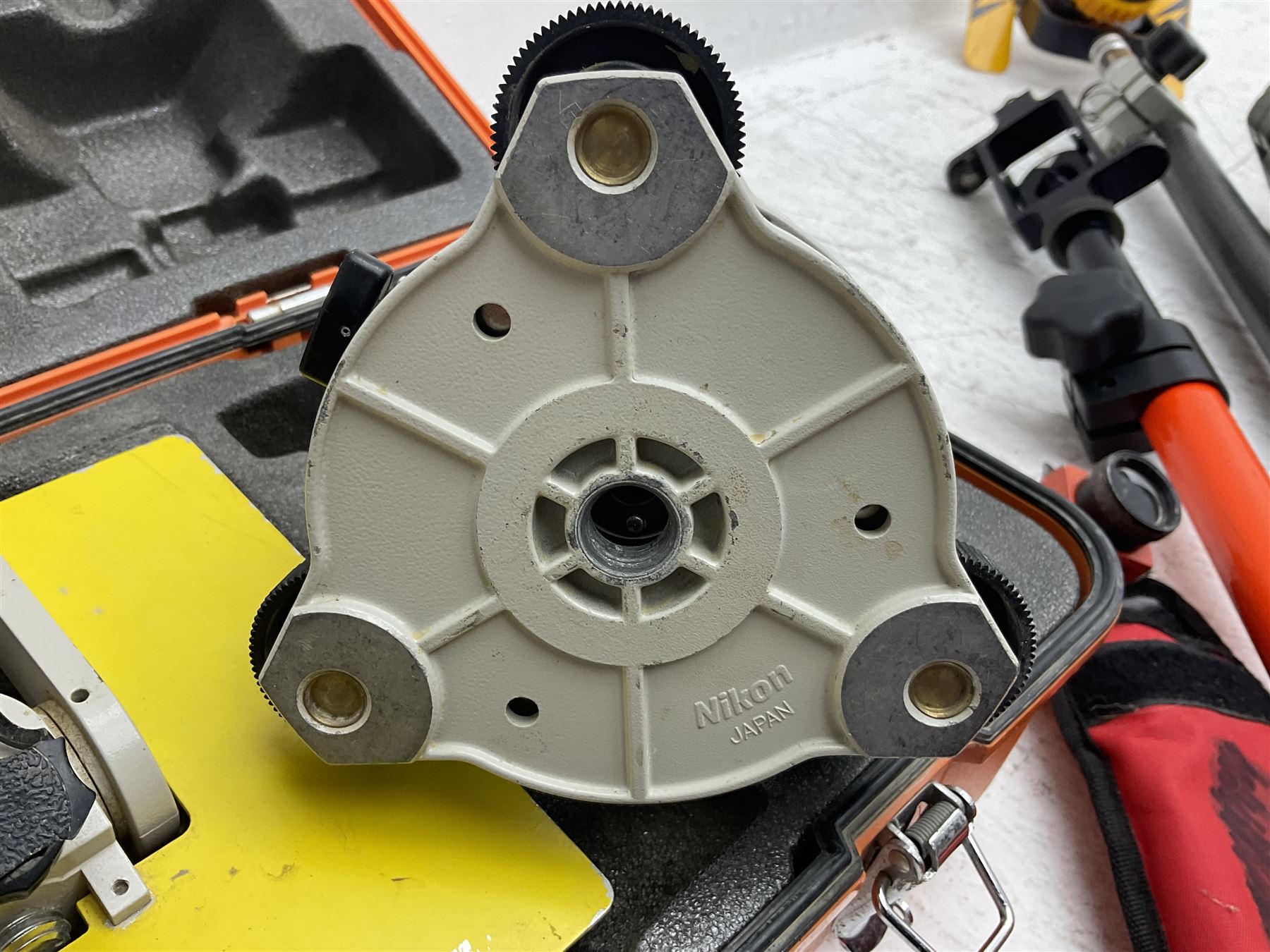 Land Surveying equipment - Nikon AX-2s Automatic Level 360 degrees, serial no.810890; in carrying case with instructions; Nikon Electronic Distancemaster Prism; in carrying case; Imax B6AC Dual Power Professional Balance Charger/Discharger; in carrying bag; Omni Zero 