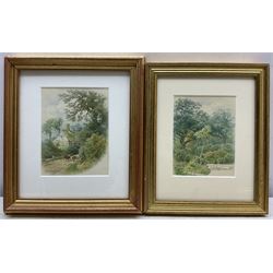 George Hodgson (British 1847-1921): A Country House, pair watercolours signed and dated 1895, 12cm x 9cm (2) 
Notes: born in Nottingham, Hodgson lived in Grange-over-Sands and was a member of the Nottingham Society of Artists, acting as Vice-President 1908-1917. He exhibited many works at the Nottingham Castle Museum, the Royal Academy, Royal Birmingham Society of Artists, and Royal Society of British Artists.