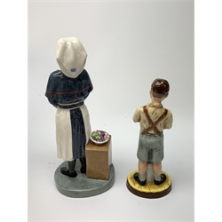A limited edition Royal Doulton figurine, Queen Alexandra Nurse HN4596, 206/2500, with box and certificate, together with another limited edition Royal Doulton figurine, The End of Sweet Rationing, HN5023, 286/1500, with box and certificate. 