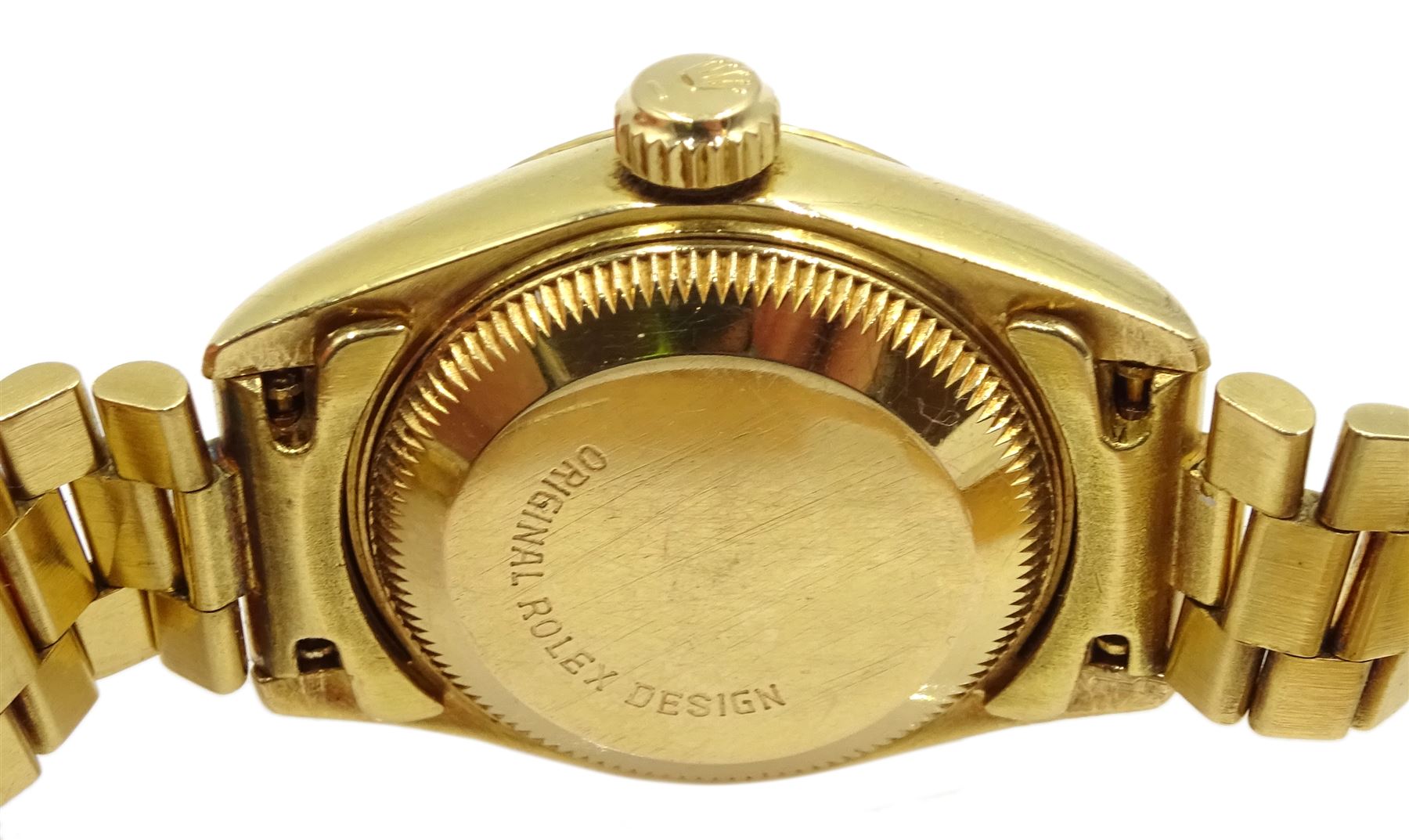 Rolex Oyster Perpetual Datejust ladies automatic 18ct gold bracelet wristwatch, circa 1989, model No. 69178, serial No. L395850, boxed