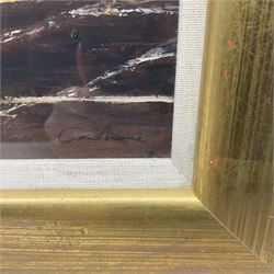 Anthony G Cawthorne (Scottish 1966-): 'Ferris Wheel from Princes Street', acrylic on board signed, titled and inscribed verso 19cm x 21cm