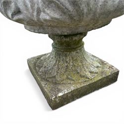 Cast stone ornate garden urn