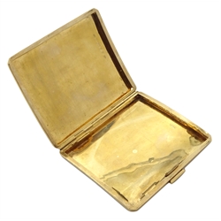 9ct gold cigarette case, engine turned decoration by John Henry Wynn, Birmingham 1930