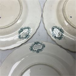 Collection of 19th century William Smith & Co nursery plates, to include examples decorated in the pastime series, and similar, all with moulded floral borders