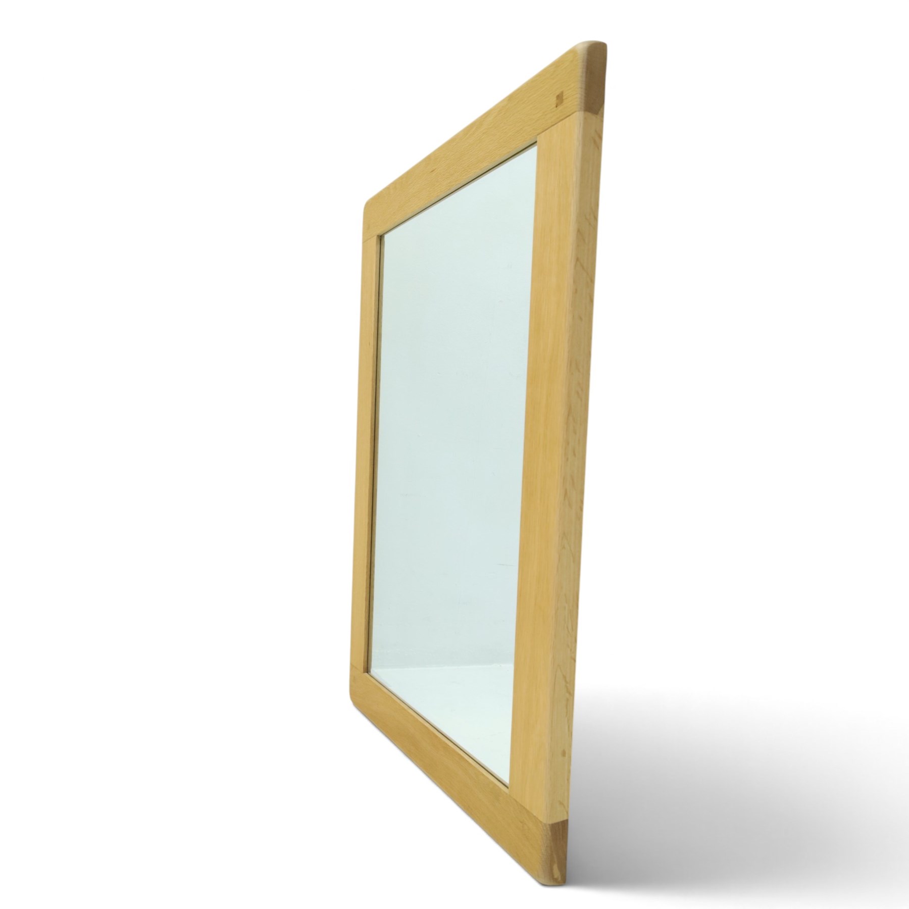 Contemporary oak mirror, rectangular frame