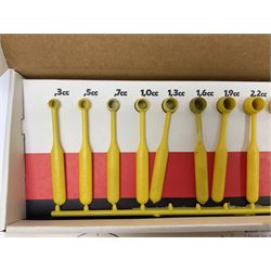 RCBS single station loading press with shell holder and powder funnel; and boxed Lee Powder Measure Kit