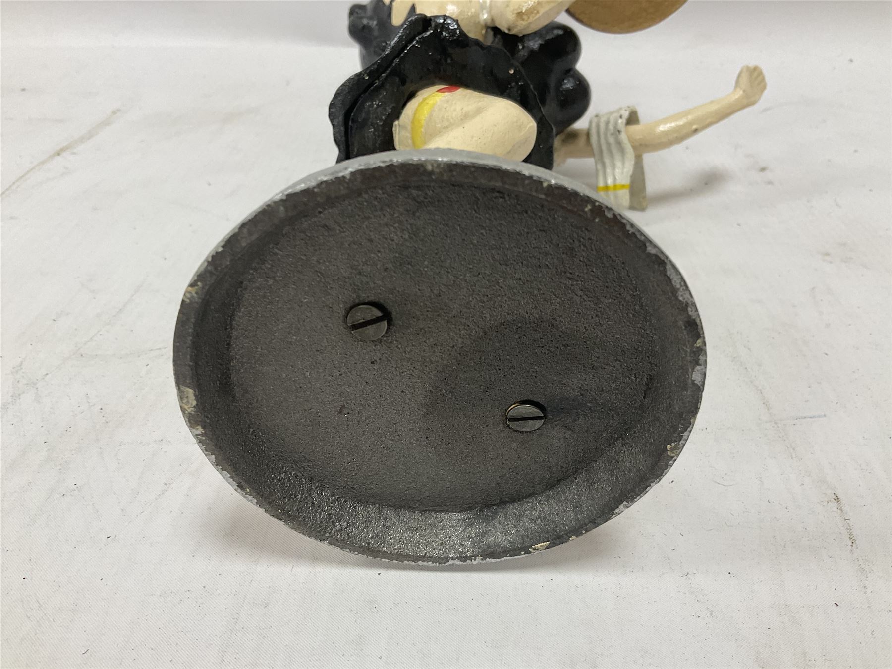 Cast metal Betty Boop, holding a waitress tray, H30cm