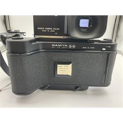 Mamiya Universal camera body, serial no. A87210, with 'Mamiya - Sekor P 1:4.7 f=127mm' lens, serial no. 31476 and Mamiya 6x9 roll film adapter