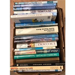 Large collection of books on Architecture, Maritime, Painting, Cooking, Gardening, fiction and many more subjects in 11 boxes (qty)  