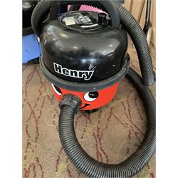 Two Henry, One Hetty Numatic vacuums with accessories- LOT SUBJECT TO VAT ON THE HAMMER PRICE - To be collected by appointment from The Ambassador Hotel, 36-38 Esplanade, Scarborough YO11 2AY. ALL GOODS MUST BE REMOVED BY WEDNESDAY 15TH JUNE.
