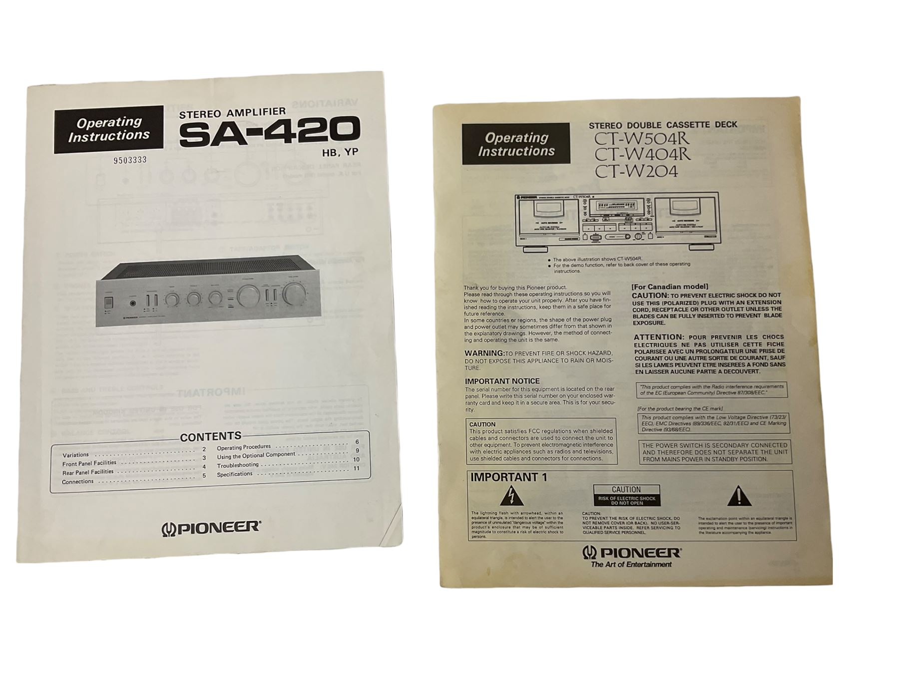 Rotel record player with pioneer amps and cassette deck with a pair of Wharfdale speakers