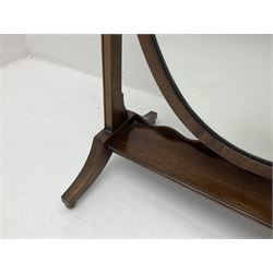 Mahogany framed Georgian style oval dressing table mirror, H65cm