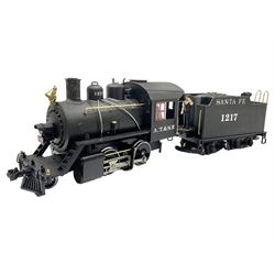 LGB (Lehmann Gross Bahn) G scale, gauge 1 2-4-0 steam locomotive, No 20231, in Santa Fe black livery, numbered 1217, unboxed
