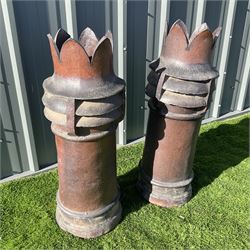 Pair of crown top chimney pots Ø35cm  - THIS LOT IS TO BE COLLECTED BY APPOINTMENT FROM DUGGLEBY STORAGE, GREAT HILL, EASTFIELD, SCARBOROUGH, YO11 3TX