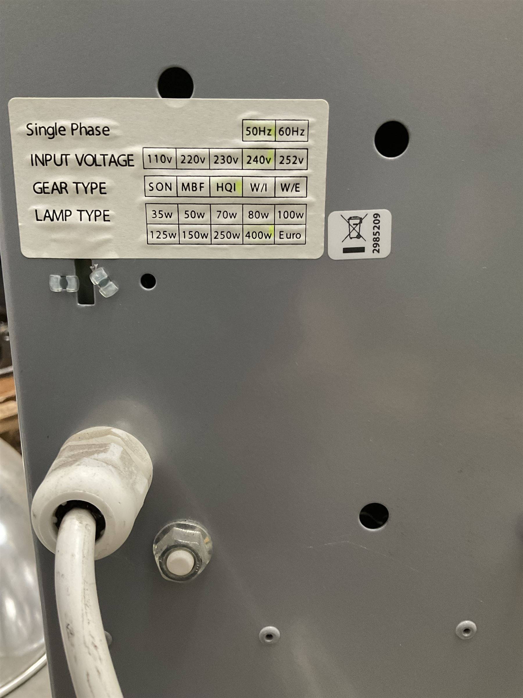 Set of ten Hilclare industrial ceiling hanging lights single phase 