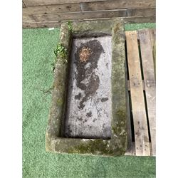 19th century hand hewn rectangular stone trough - THIS LOT IS TO BE COLLECTED BY APPOINTMENT FROM DUGGLEBY STORAGE, GREAT HILL, EASTFIELD, SCARBOROUGH, YO11 3TX
