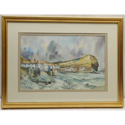 John Freeman (British 1942-): 'Staithes', watercolour signed and dated '93, 31cm x 49cm