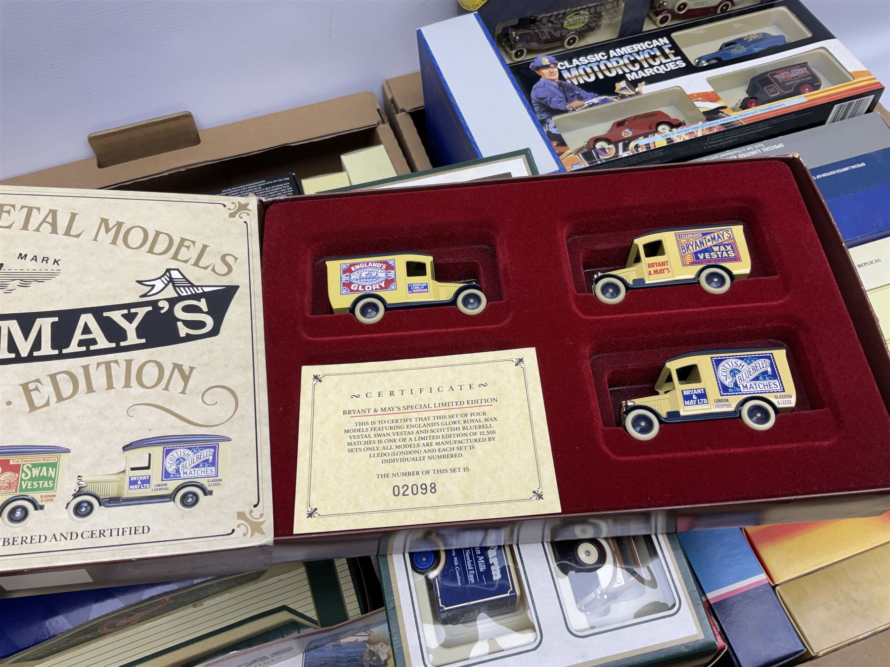 Large collection of die-cast sets including Qantas The Spirit of Austalia, North Yorkshire Moors Railway, Exclusive First Editions Volume 1 and other sets in two boxes (35)