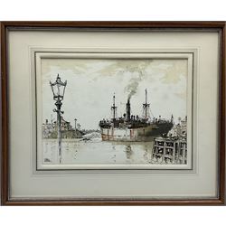 Harry Hudson Rodmell (British 1896-1984): 'The Tramp', watercolour signed 27cm x 37cm
Provenance: exh. Society of Marine Artists 1955 and their touring exhibition 1956; purchased by the vendor's family from the artist in 1957, sold together with letters and original receipt from the artist