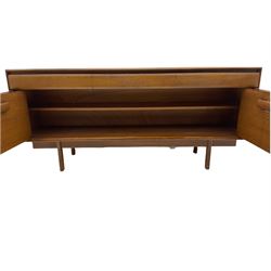 White & Newton - mid-20th century teak sideboard, fitted with three drawers and four cupboards