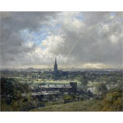  Walter Goodin (British 1907-1992): Norwich from the Rowntree's Chocolate Factory, oil on board signed 49cm x 59cm 