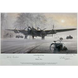 Philip E West (British 20th century): 'In the Mists of Time' and 'Towards Victory', pair limited edition artist proof colour prints signed by the artist and squadron leader in pencil, numbered 34/75 and 24/25, 20cm x 27cm (2)
