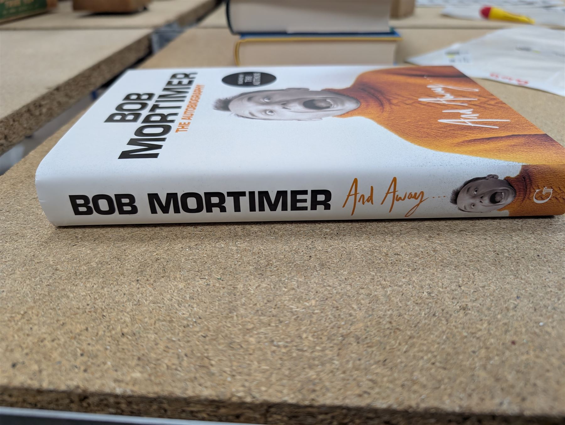 Eight first edition books, comprising signed Bob Mortimer 'And Away' autobiography, signed Richard Coles 'Murder Before Evensong' and six Richard Osman books, including 'The Thursday Murder Club' and 'The Last Devil To Die', with two Richard Osman signed bookplates