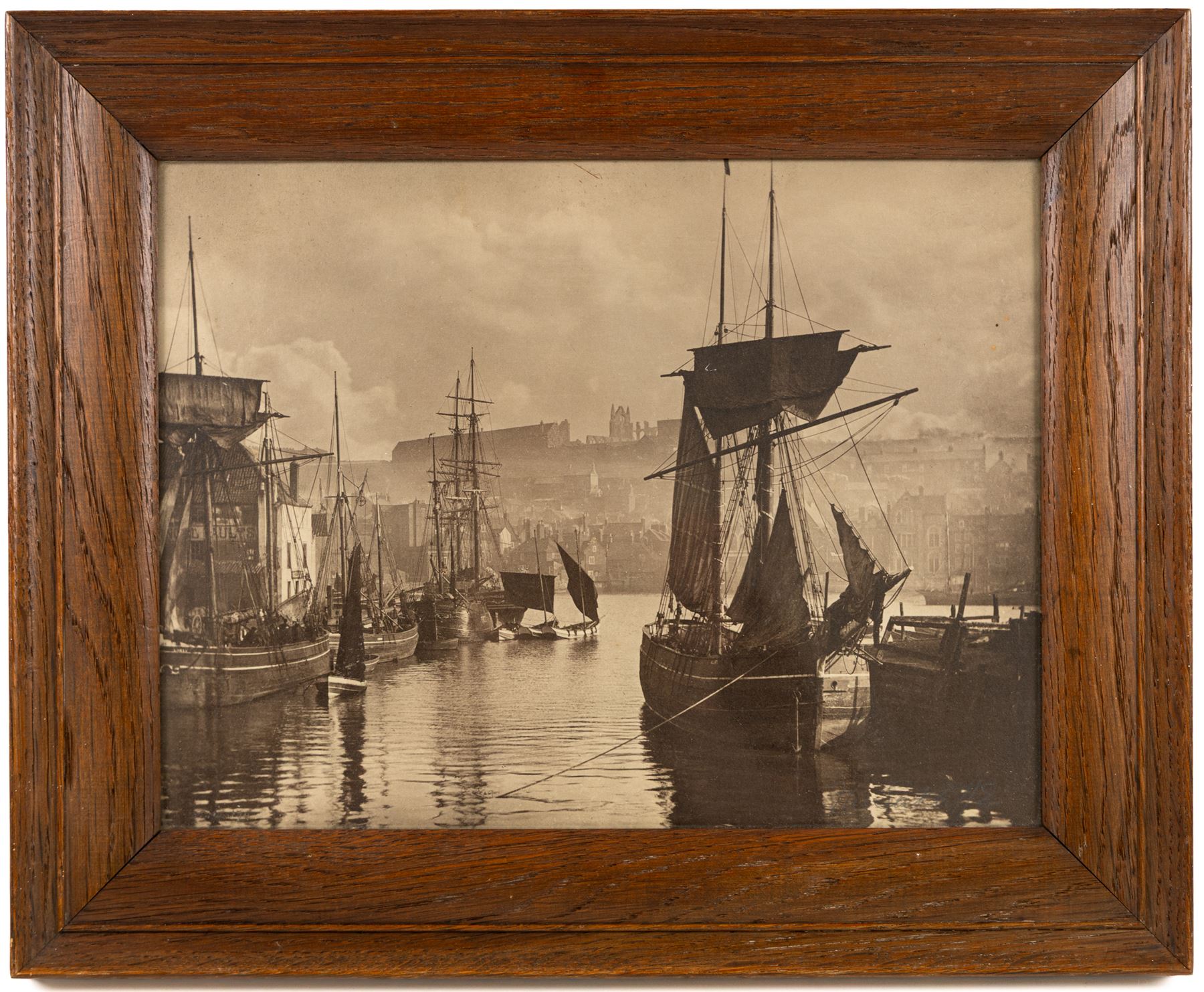 Frank Meadow Sutcliffe (British 1853-1941): 'The Dock End - Whitby', photographic print signed in pencil 22cm x 29.5cm