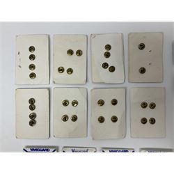 Fifty US rank badges and trade badges; WW2 and Vietnam period; predominantly on sale cards