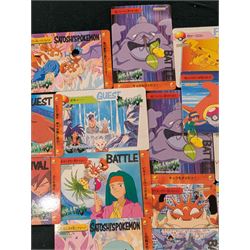 Collection of Pokemon TGC trading cards, including two WB First Movie Black Star promo cards Pikachu no. 4 and Dragonite no. 5, two Ancient Mew Black Star holo promo cards, Gym Challenge Giovanni's Persian 8/132 holo and a small collection WOTC, Neo Discovery and Neo Genesis cards, together with thirty four Bandai Carddass Pokemon cards, including prism Charizard no. 186 and Pokemon Topps cards including holo examples 