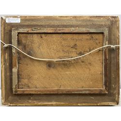 John Sergeant (British 1937-2010): Winter Landscape, oil on artist's board unsigned 19cm x 31cm
Provenance: from the artist's wife Carolyn's studio sale. Born in London, Sergeant moved to Faversham in Kent after his family was bombed out during World War II. He entered the Royal Academy Schools in 1959, where he won a Drawing Prize in 1961. After graduating, Sergeant taught part-time at art schools in Kent and worked on commissions including book jacket designs and a series of ‘room-portraits’ of interiors. He moved to Wales in 1983, and held the first of three exhibitions at the Maas Gallery in Mayfair in 1986. In 1989 the Prince of Wales (now King Charles III) asked Sergeant to contribute drawings to his book Visions of Britain; two years later Sergeant accompanied the Prince on an official visit to Prague, resulting in an exhibition. 