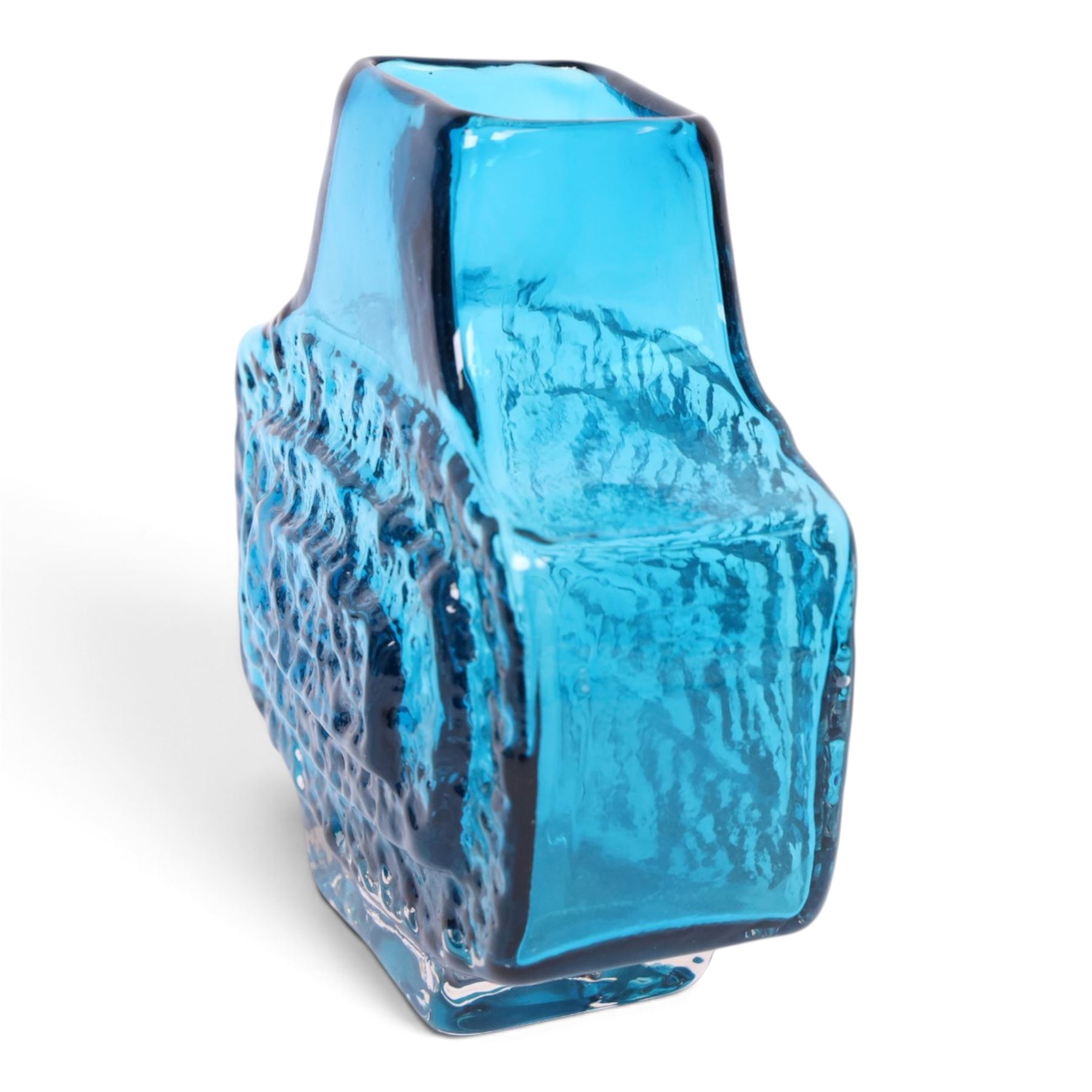 Geoffrey Baxter, Whitefriars - mid century TV vase, in Kingfisher blue, H18cm