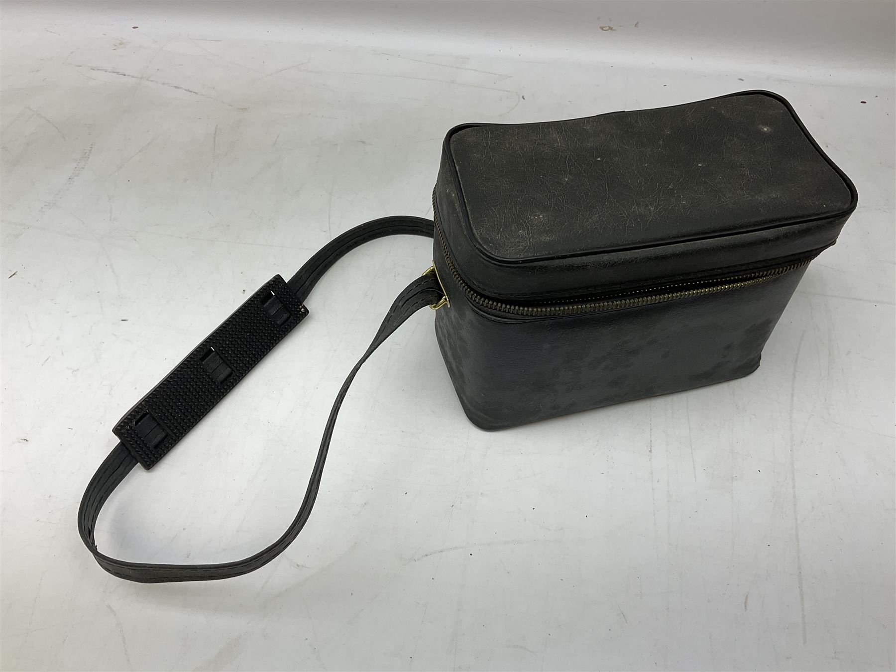 Bell Punch Company of London 'The Ultimate' five lever fare collection machine, together with an Almex ticket machine with shoulder strap, two brass Halifax transport cap badges, other chrome tramway cap badges, etc