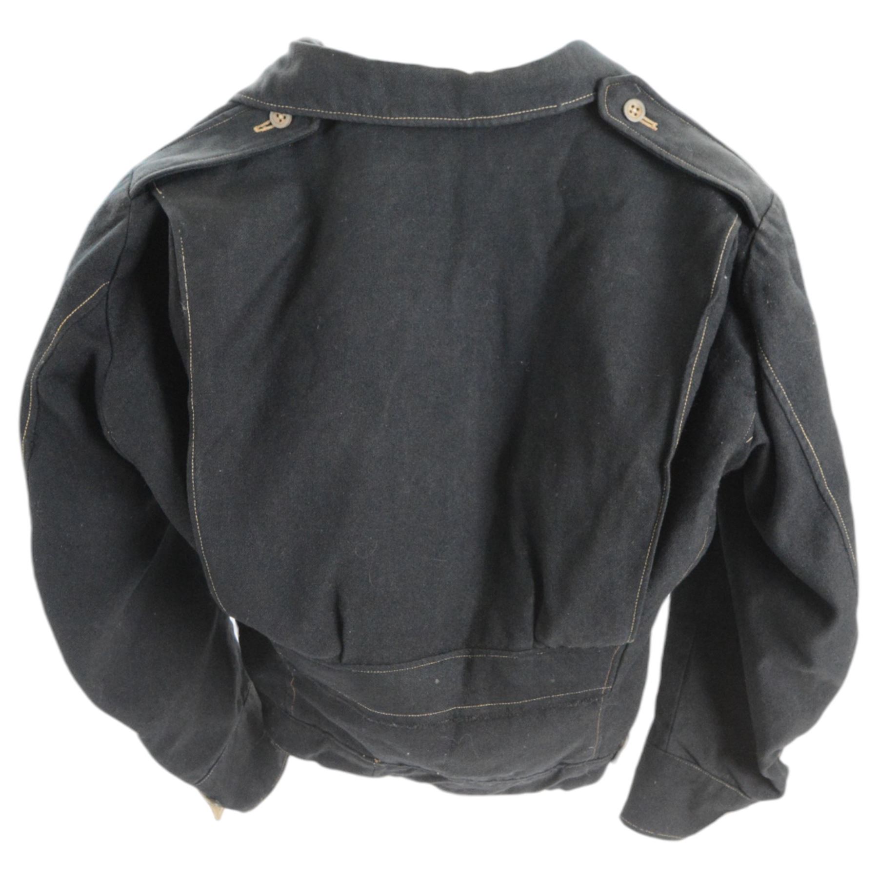 Chantiers de la Jeunesse Française (CJF) tunic, circa 1941-45, the black M44 tunic with CJF insignia to the right breast pocket, H62cm, W45cm 