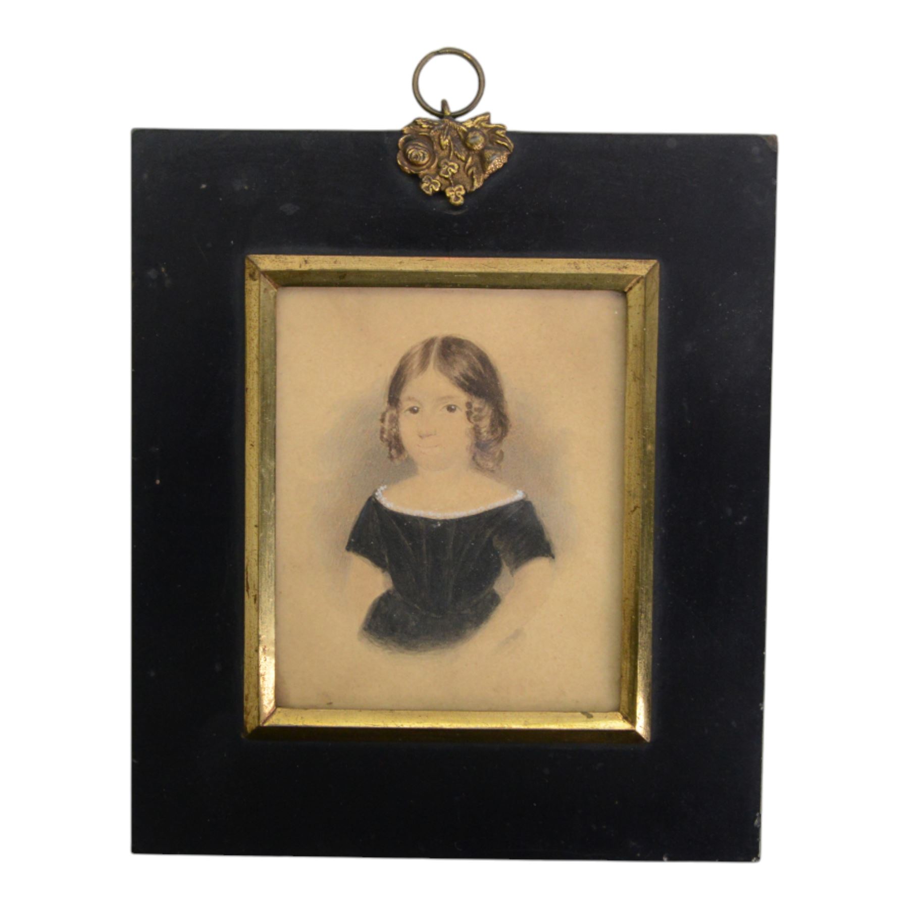 English School (late 18th-early 19th century)
Two portrait miniatures and a silhouette depicting members of the Chichester and Munden families of Arlington Court, Devon, comprising profile silhouette of Henry Chichester (1724–1799) of Northcote, Devon, and Northover, Somerset, a head and shoulder portrait upon ivory of the Reverend John Munden, who married Caroline Chichester of Arlington Court, and a three-quarter length portrait on paper of their daughter, Charlotte Munden, wearing a black dress with white neckline
Each within period frames of ebonised wood or silver
Silhouette oval 7cm x 6cm (overall 15cm x 12.5cm)

Provenance: By family descent from the Chichesters of Arlington Court, Devon; from the collection of Andrew Chichester Everitt.

This lot has been registered for sale under Section 10 of the APHA Ivory Act