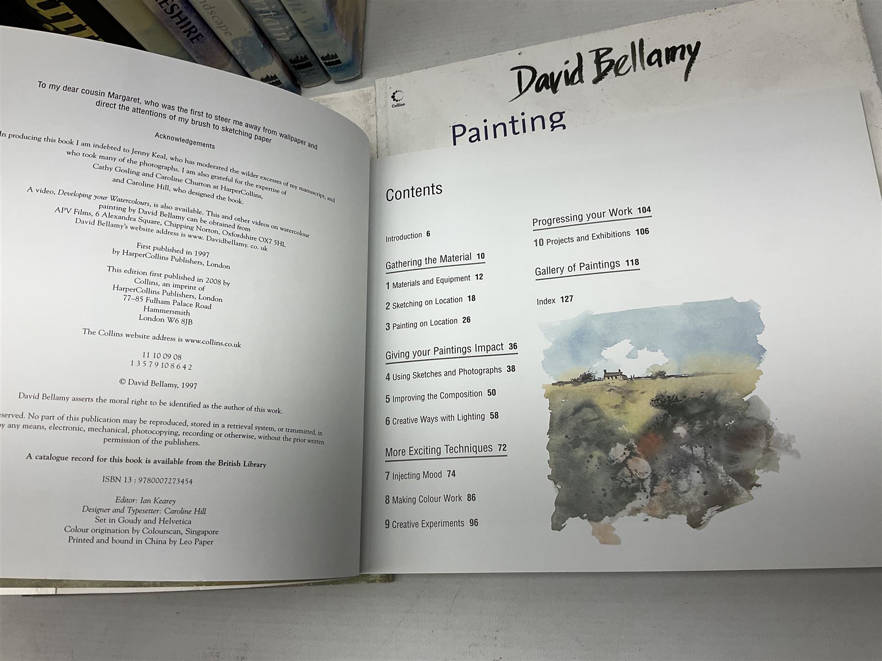 Eight books by David Bellamy on watercolour painting; and two bound volumes of Pennine Magazine 1981-84 (10)