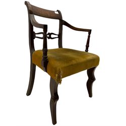 Regency mahogany armchair, inlaid detail