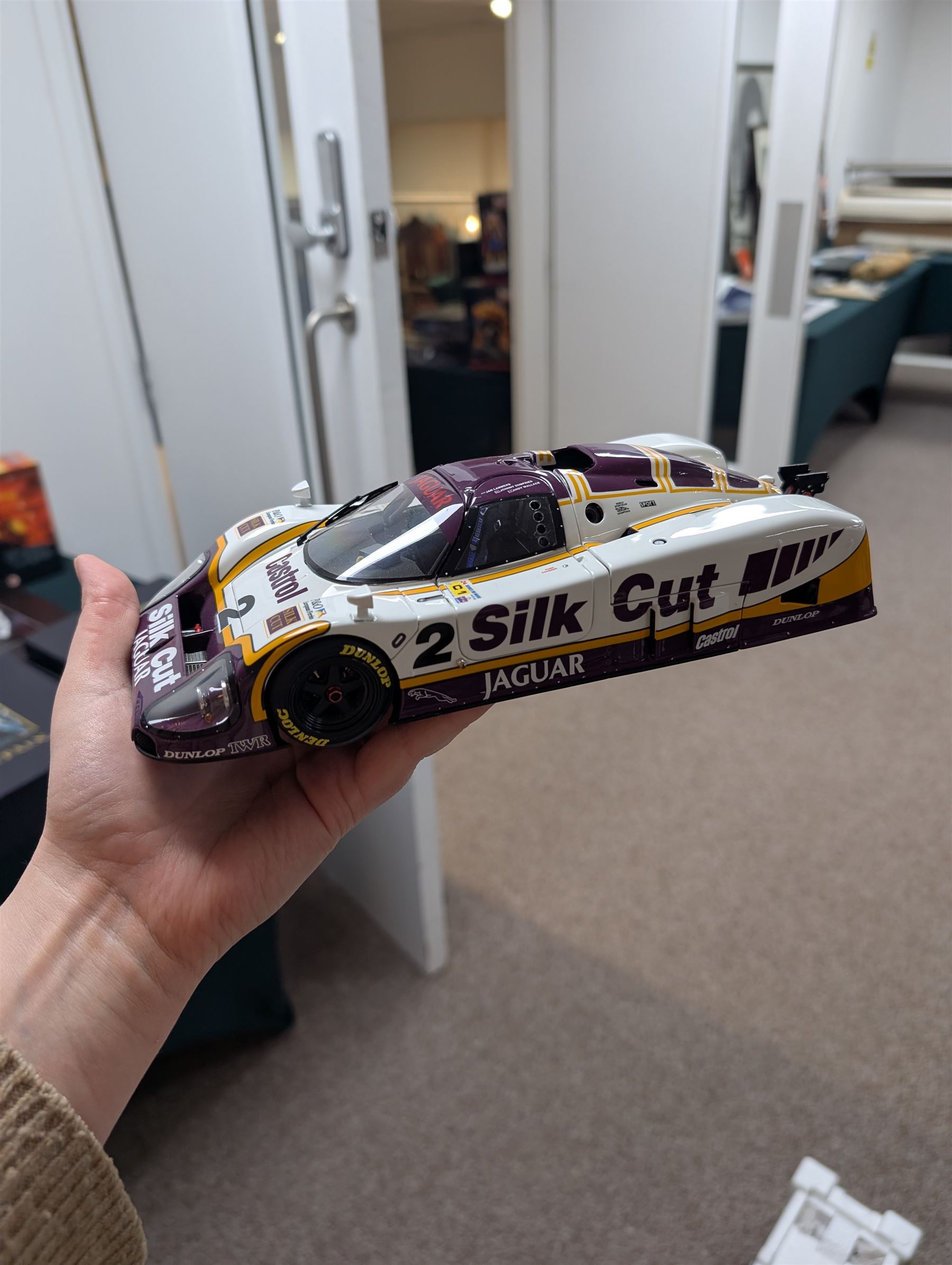Motorbox Exoto 1988 Jaguar XJR-9LM #2 in Silk Cut livery, driven by Johnny Dumfries/Jan Lammers/Andy Wallace, boxed