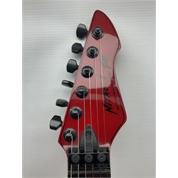 American Peavey Nitro 1 hand-made electric guitar in red with Kahler tremolo, serial no.02786479, L98cm overall; in soft carrying case.