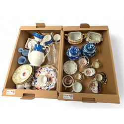 Royal Crown Derby plate, two Chinese blue and white ginger jars, tea cups and saucers, Ayn...