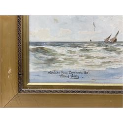 Thomas Sidney (Early 20th century): 'Wheelers Bay Bonchurch Isle of Wight', watercolour signed and titled 23cm x 67cm