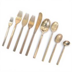 Quantity of bronzed cutlery, in the manner of Sigvard Bernadotte, stamped Scanline