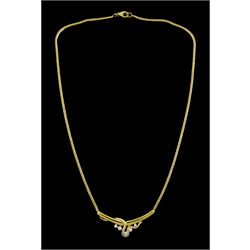 18ct gold round brilliant cut diamond necklace, stamped 750