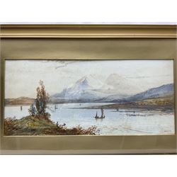 William Henry Earp (British 1831-1914): Highland Loch Scenes, pair watercolours signed 25cm x 56cm (2)