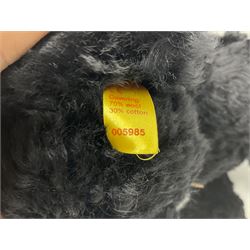 Steiff Classic Teddy Bear in black mohair with working growler mechanism and red stitched detail, H42cm