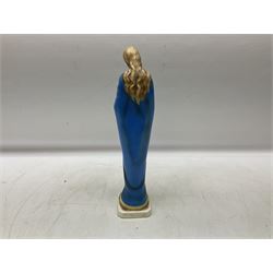 Hummel figure of a praying Saint together with a figure of a seated girl with deer, largest H40cm (2)